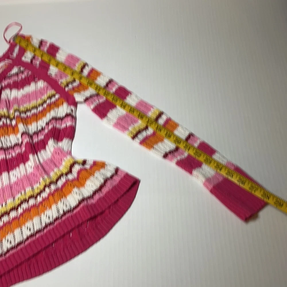 Justice multi pink crochet sweater girls size 16